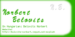 norbert belovits business card